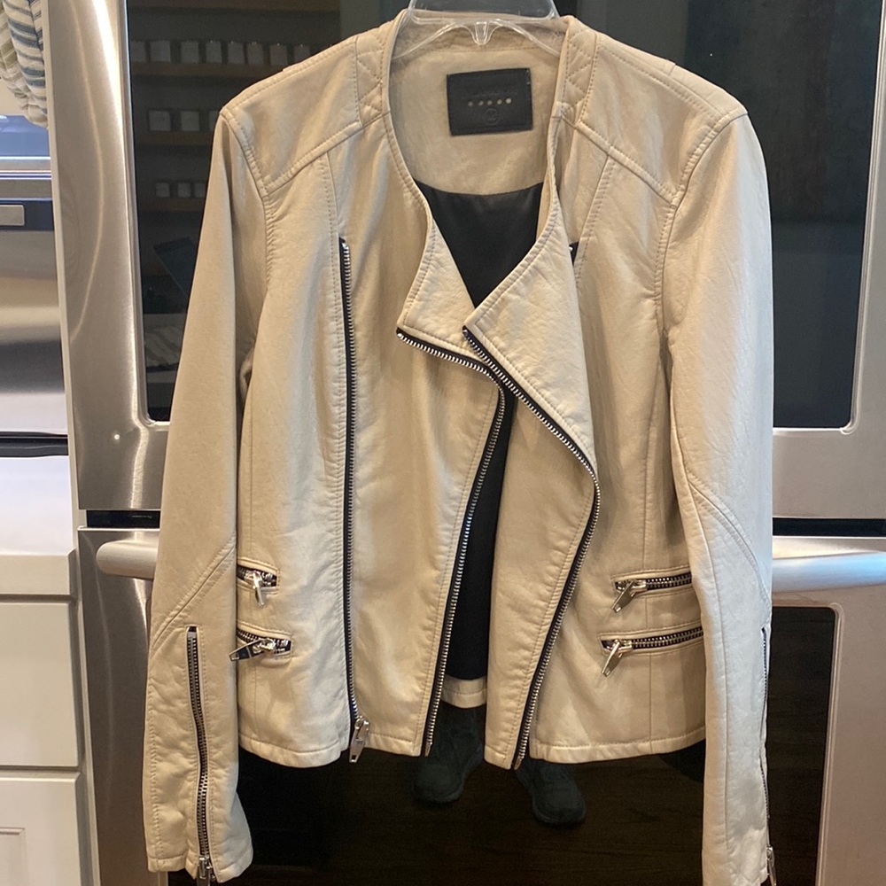 Blank NYC faux tan leather jacket, size medium, barely worn